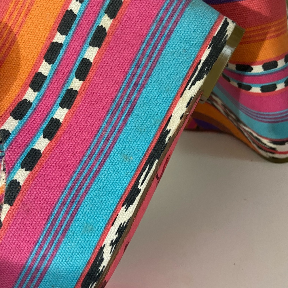 Betsey Johnson busta espadrille wedge heel sandals colorful 10 - Picture 4 of 11